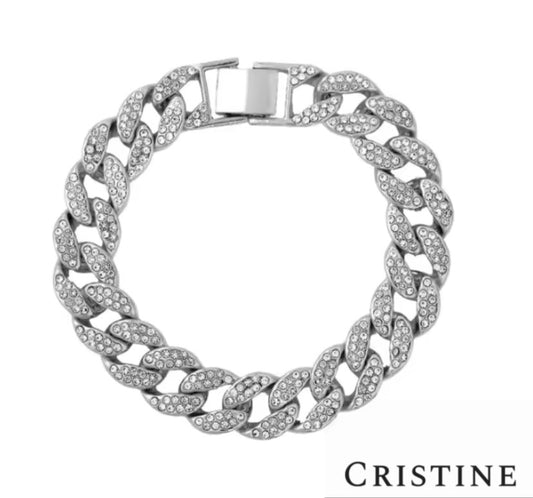 Iced Cuban Silver Bracelet